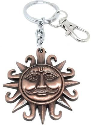 Virom Sun God Surya Suraj Dada Bhagwan Suryavanshi Keychain For Bike Car Keyring Metal Key Chain