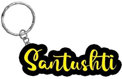 SY Gifts Santushti Name Black Yellow Name Keychain Key Chain