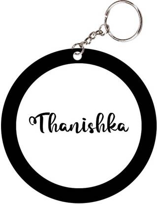 SY Gifts Thanishka Name Black Keychain Key Chain