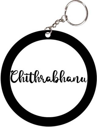 SY Gifts Chithrabhanu Name Black Keychain Key Chain