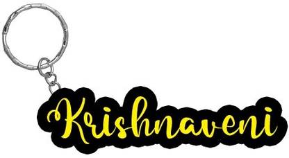 SY Gifts Krishnaveni Name Black Yellow Name Keychain Key Chain