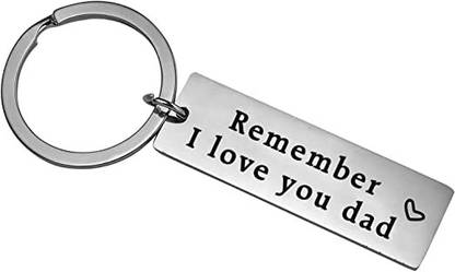 Myurawells Fathers Day Idea for Dad from Son Daughter - Remember I Love You Dad Keychain Key Chain
