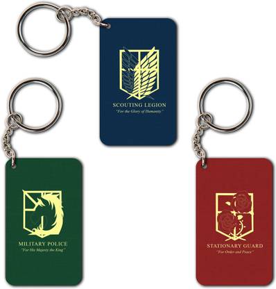 Ourrble 3 Combo Premium AOT Anime Printed Key Chain