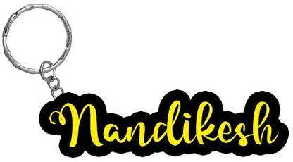 SY Gifts Nandikesh Name Black Yellow Name Keychain Key Chain