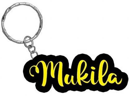 SY Gifts Mukila Name Black Yellow Name Keychain Key Chain