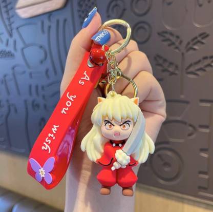 Mubco Inuyasha 3D Keychain | Strap Charm & Hook | PVC Anime Model Toys Gift Key Chain
