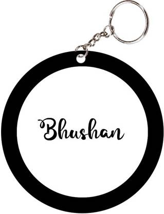 SY Gifts Bhushan Name Black Keychain Key Chain