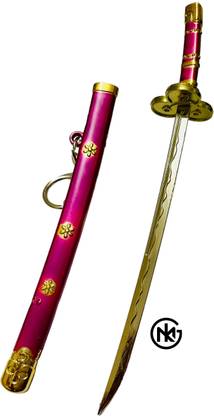 GKM Anime Unsharped Samurai Katana Keychain & Scabbard zoro Demon Slayer (Type - 26) Key Chain