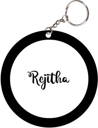 SY Gifts Rejitha Name Black Keychain Key Chain
