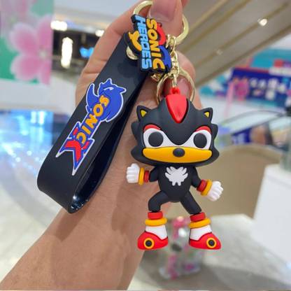 Mubco Sonic Shadow the Hedgehog 3D Keychain Strap Charm & Hook PVC Cartoon Model Toys Key Chain