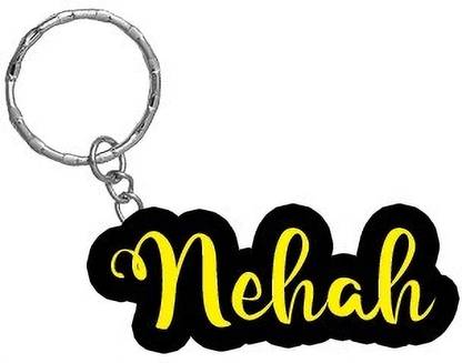 SY Gifts Nehah Name Black Yellow Name Keychain Key Chain