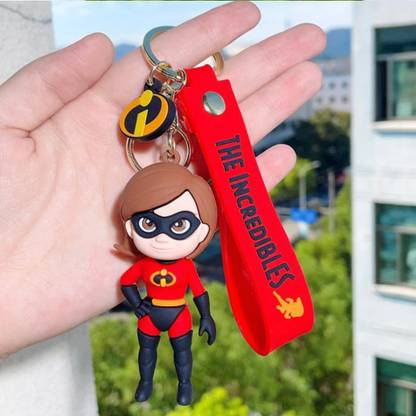 WHITE POPCORN The Incredibles Helen Parr 3D Keychain | Strap Charm & Hook | Key Chain