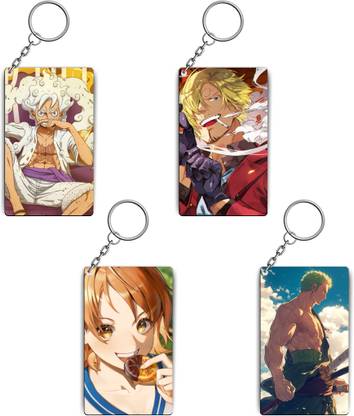 Respite Paradise One Piece Anime Keychains Kit - (Set Of 4 Keychains Style A) Anime Theme Key Chain