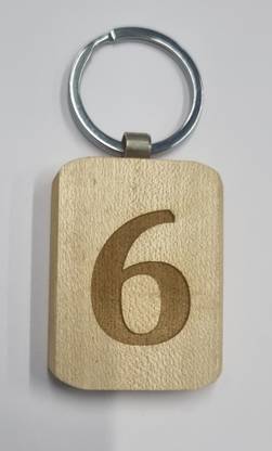 BLESSINGS 6 Number Wooden Key Chain