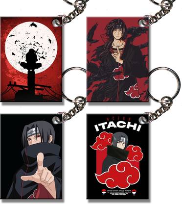 All You Need Store Itachi Uchiha (Pack of 4) Naruto Anime Printed Keychain For Bike, Scooty, Car Key Chain