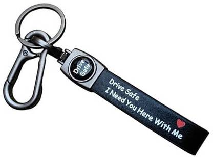 NSV Drive safe I Need you here with me premium quality leather black keychain Key Chain