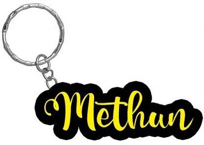 SY Gifts Methun Name Black Yellow Name Keychain Key Chain