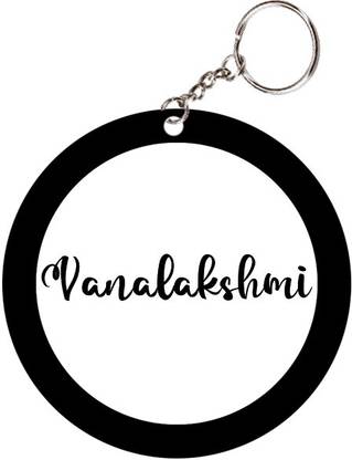 SY Gifts Vanalakshmi Name Black Keychain Key Chain