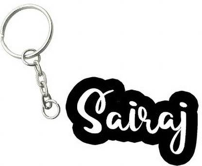 SY Gifts Sairaj Black White Name Keychain Key Chain
