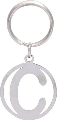 Trovec Initial Keychain Personalised Keychain 2.5 mm Thickness Stainless Steel (C) Key Chain