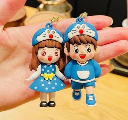 mini alien Nobita/Shizuka Keychain.Doraemon keychainPackOf2 Key Chain