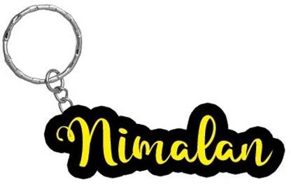 SY Gifts Nimalan Name Black Yellow Name Keychain Key Chain