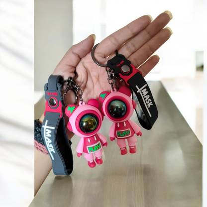 YOURKARTS.COM Space Mask Man Keychain Set, Multicolor Miniature Figurines with Accessories Key Chain