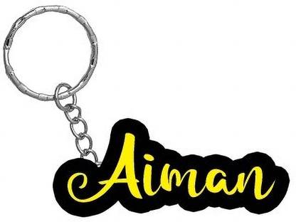 SY Gifts Aiman Name Black Yellow Name Keychain Key Chain