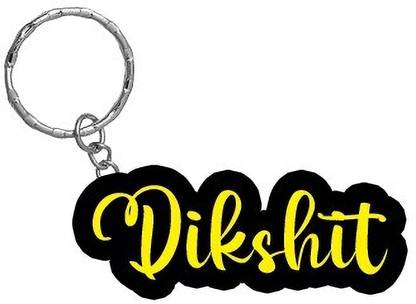 SY Gifts Dikshit Name Black Yellow Name Keychain Key Chain