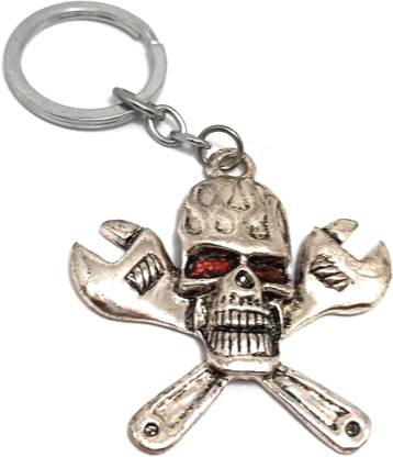 Key Era Spanner Tool Kit Skull Skelton Danger Face Head Casting Key Chain