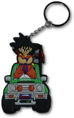 MAG BEE Dragon Ball Z Goku Sitting on Car Double Sided Rubber Key Chain