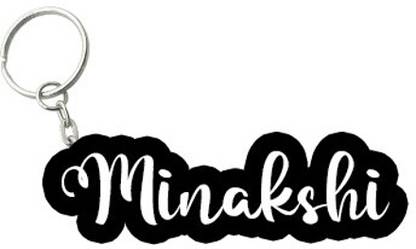 SY Gifts Minakshi Black White Name Keychain Key Chain