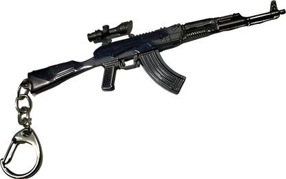 MAG BEE PUBG/BGMI AKM (Silver and Blue Colour Combination)metal - Special Edition Key Chain