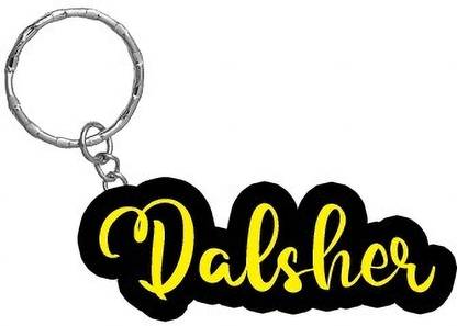 SY Gifts Dalsher Name Black Yellow Name Keychain Key Chain