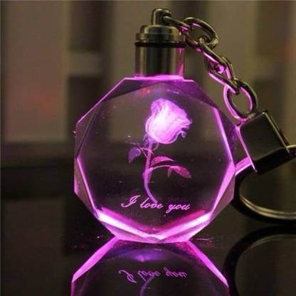 Giftsland Crystal Mattel Led Keychain Customised Personalise Print Your Photo Logo 3x3cm Key Chain