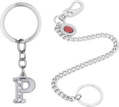 Newview Alphabet P Letter & Chain Challa Locking Key Chain Key ring Key Chain