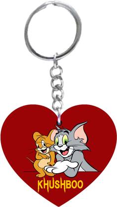 JKmaa Khushboo,Name Beautifull Heart Shape Arclic wood Keychain Key Chain