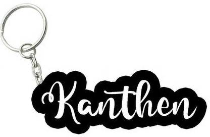 SY Gifts Kanthen Black White Name Keychain Key Chain
