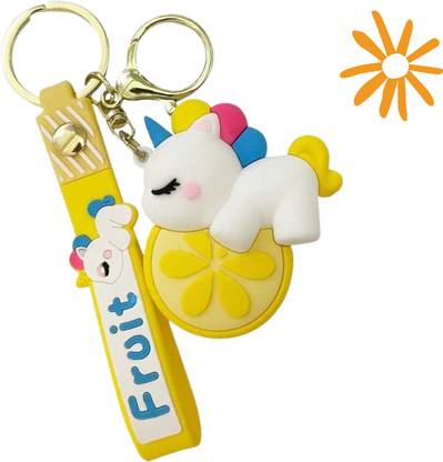 Zuuluzrs Silicone Keychain Set Cute Fruit Design Fancy Themed Keychain Key Chain