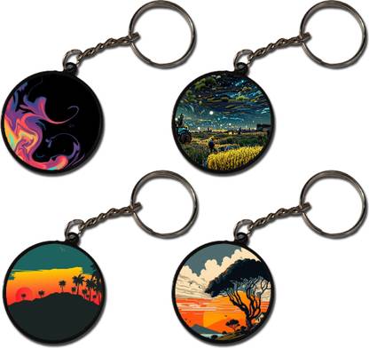 PHONE ANTICS Circle Shape Printed Keychains | Anime Printed Keyrings | Anime Keychain for key Key Chain