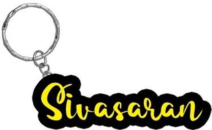SY Gifts Sivasaran Name Black Yellow Name Keychain Key Chain