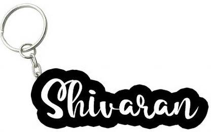 SY Gifts Shivaran Black White Name Keychain Key Chain
