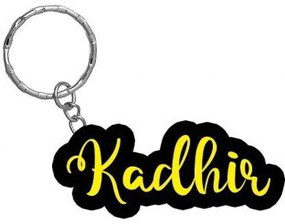 SY Gifts Kadhir Name Black Yellow Name Keychain Key Chain