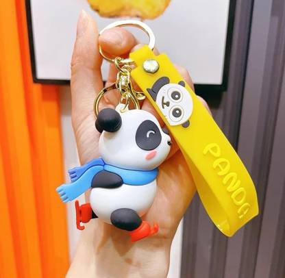SRG Cute Flying Panda Rubber Keychain Key Chain