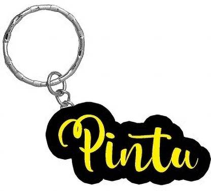 SY Gifts Pintu Name Black Yellow Name Keychain Key Chain