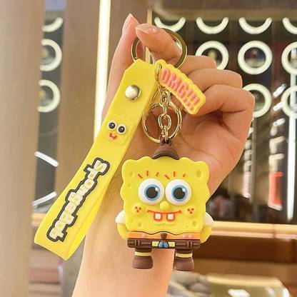 Mubco SpongeBob SquarePants 3D Keychain |Strap Charm & Hook | Cartoon Model Toy Gift | Key Chain