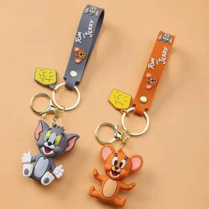 Leekwaar Tom & Jerry Dynamic Duo Keychain Set – Premium 3D Character Design Key Chain
