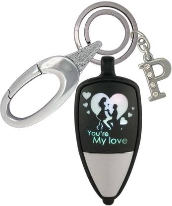 HANDSOME ISK You're My Love Light ON/OFF With P Letter Locking Lock Key Chain