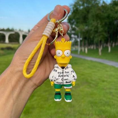 Mubco The Simpson Bart 3D Keychain | Strap Charm & Hook | PVC Cartoon Model Toys Gift Key Chain