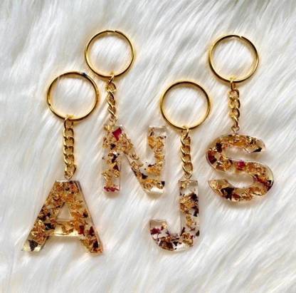 happy crafts resin key chain letter A Key Chain